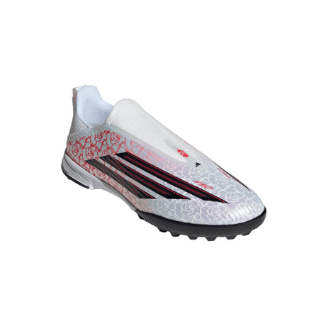 adidas F50 League Laceless TF Turf Youth Soccer Cleats - White/Black/Red