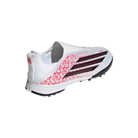 adidas F50 League Laceless TF Turf Youth Soccer Cleats - White/Black/Red