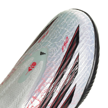 adidas F50 League Laceless TF Turf Youth Soccer Cleats - White/Black/Red
