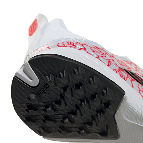 adidas F50 League Laceless TF Turf Youth Soccer Cleats - White/Black/Red