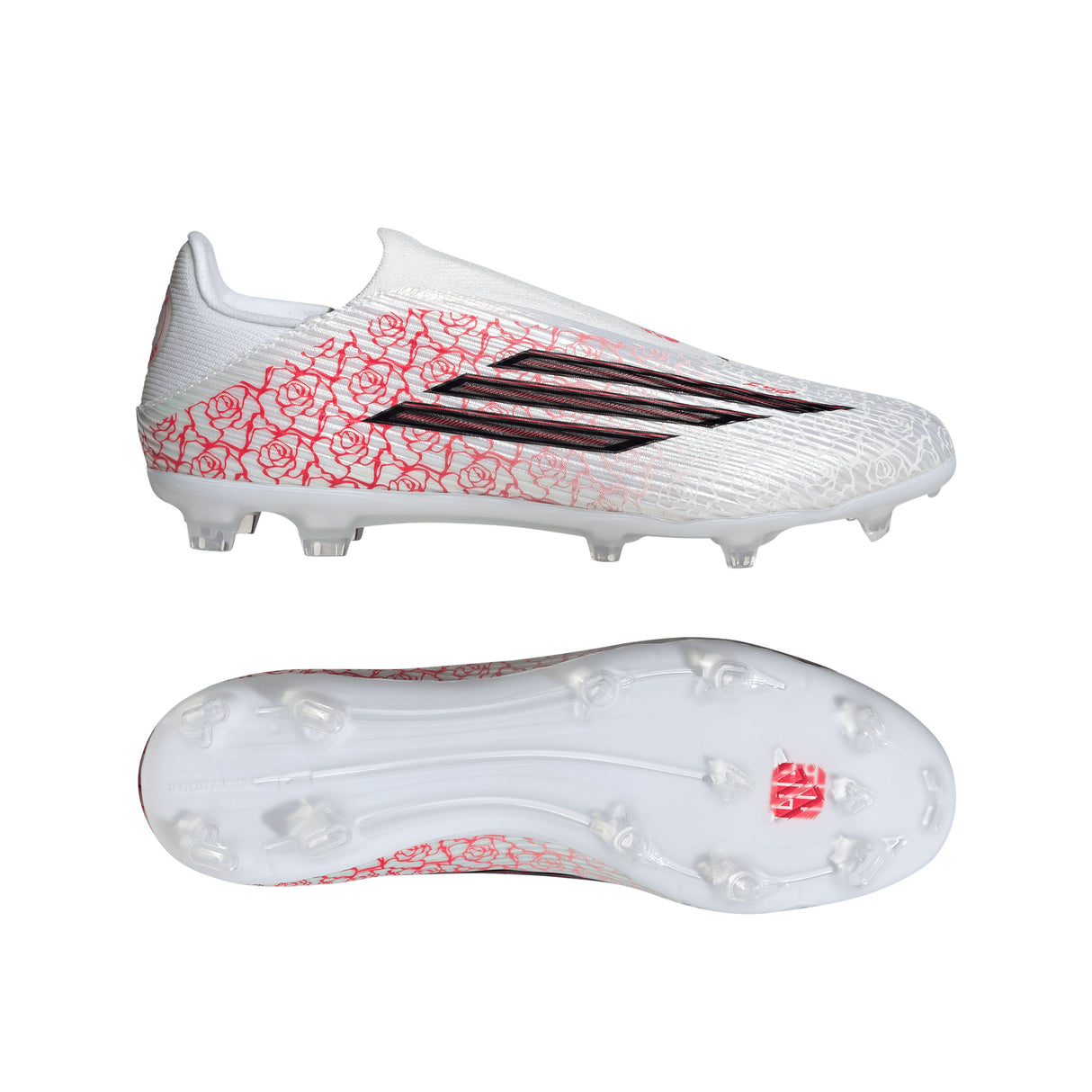 adidas F50 League Laceless FG/MG Firm Ground/Multi Ground Men's Soccer Cleats - White/Black/Red