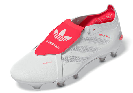 adidas Predator Elite Fold-Over Tongue FG Firm Ground David Beckham Men's Soccer Cleats - White/Silver/Red