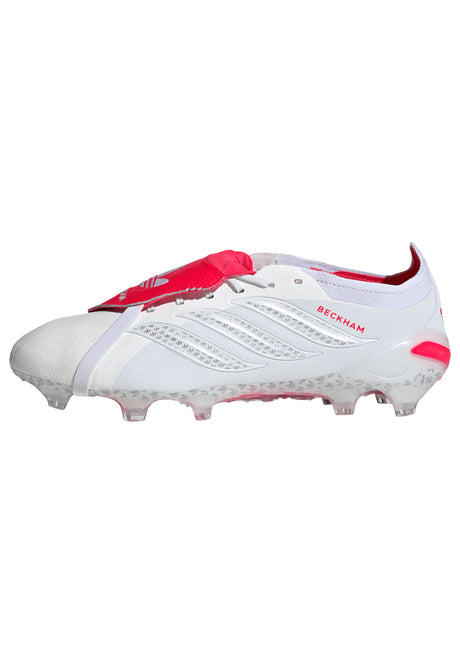 adidas Predator Elite Fold-Over Tongue FG Firm Ground David Beckham Men's Soccer Cleats - White/Silver/Red