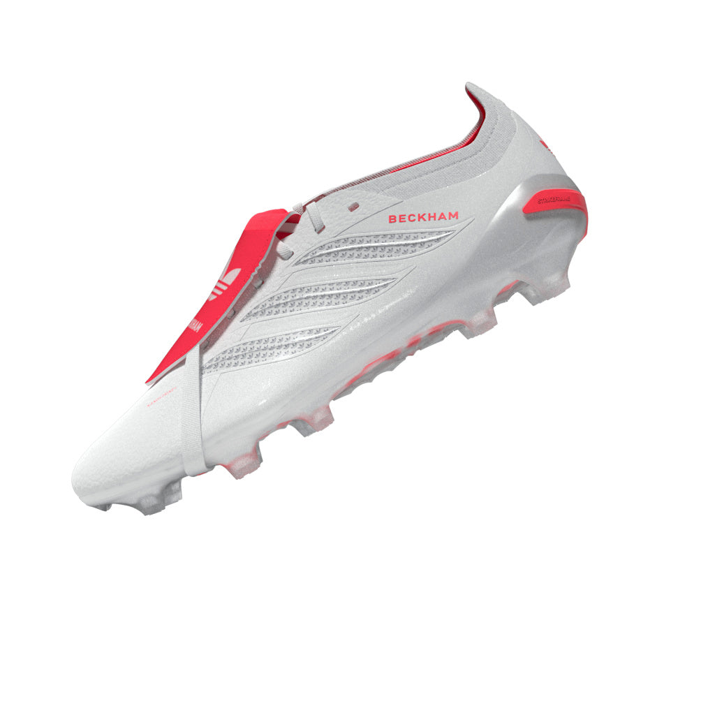 adidas Predator Elite Fold-Over Tongue FG Firm Ground David Beckham Men's Soccer Cleats - White/Silver/Red