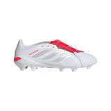 adidas Predator League Fold-Over Tongue FG Firm Ground Men's Soccer Cleats - White/Silver/Red