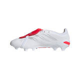 adidas Predator League Fold-Over Tongue FG Firm Ground Men's Soccer Cleats - White/Silver/Red