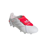 adidas Predator League Fold-Over Tongue Firm Ground Youth Soccer Cleats - White/Silver/Red