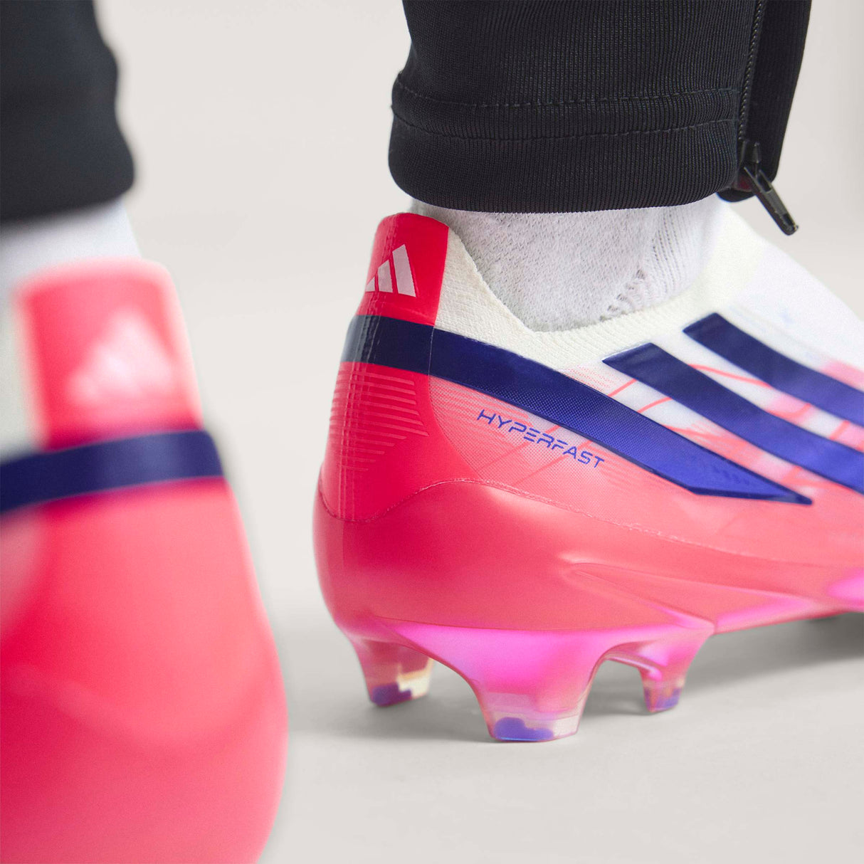 adidas F50 Hyperfast Elite Laceless Firm Ground Men's Soccer Cleats - White/Purple