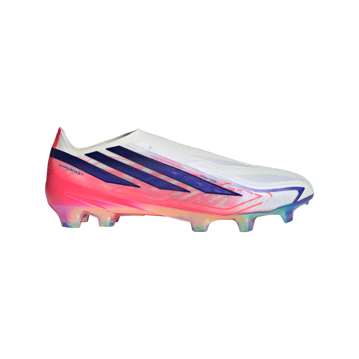 adidas F50 Hyperfast Elite Laceless Firm Ground Men's Soccer Cleats - White/Purple