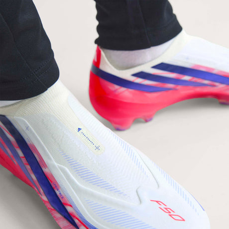 adidas F50 Hyperfast Elite Laceless Firm Ground Men's Soccer Cleats - White/Purple