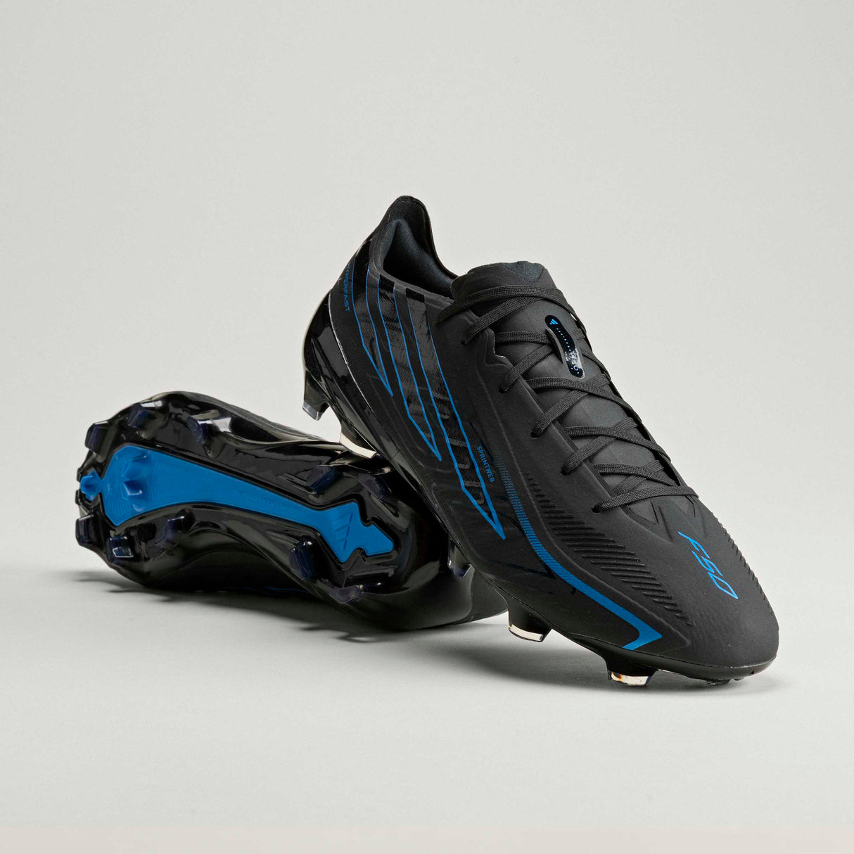 adidas F50 Hyperfast Pro Firm Ground Men's Soccer Cleats - Black/Black/Blue