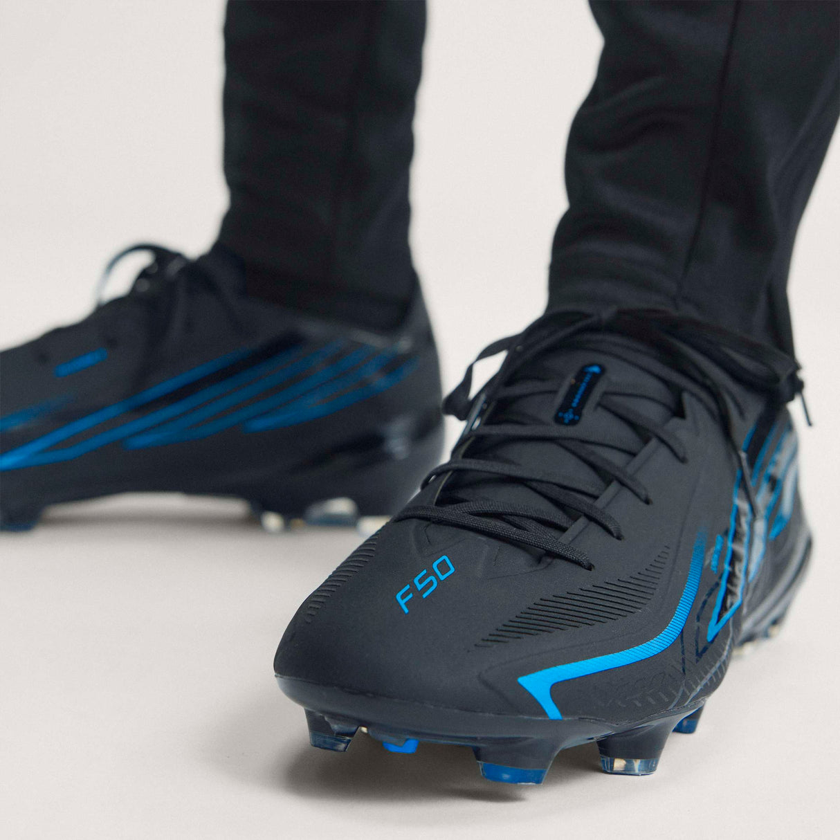 adidas F50 Hyperfast Pro Firm Ground Men's Soccer Cleats - Black/Black/Blue