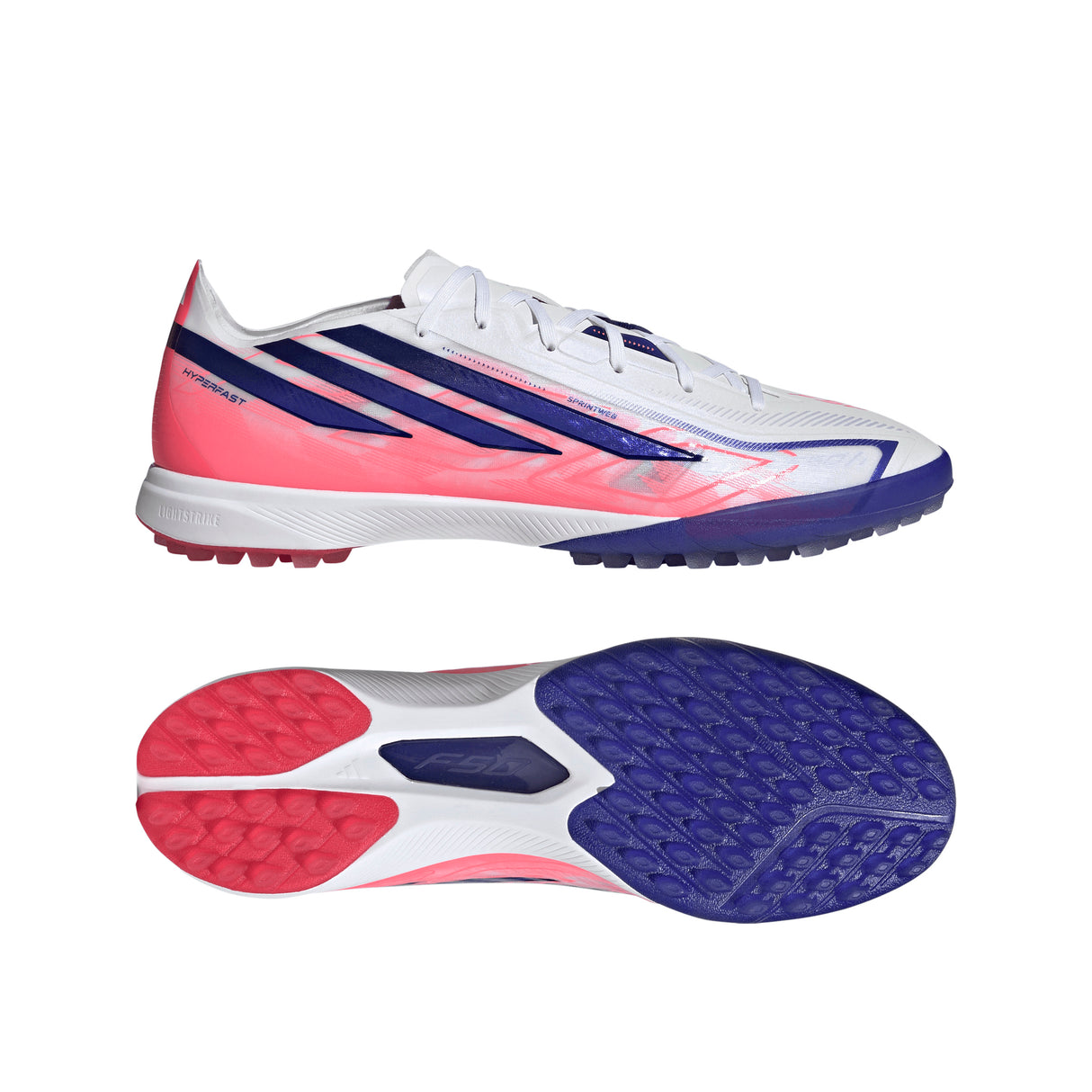 adidas F50 Hyperfast Pro Turf Men's Soccer Cleats - White/Purple