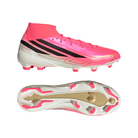 Tacos de Fútbol adidas F50 Hyperfast League para Hombre Terreno Firme - Turquesa/Negro/Dorado