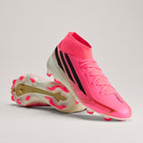 Tacos de Fútbol adidas F50 Hyperfast League para Hombre Terreno Firme - Turquesa/Negro/Dorado