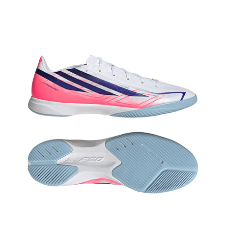 adidas F50 Hyperfast League Indoor Men's Soccer Shoes - White/Purple