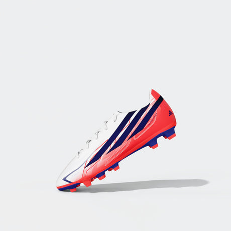 adidas F50 Hyperfast Club Firm Ground / Multi Ground Youth Soccer Cleats - White/Purple