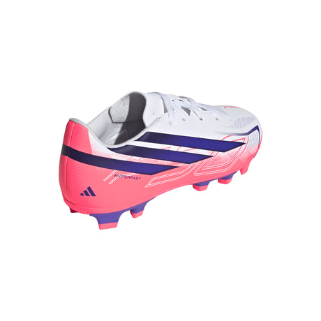 adidas F50 Hyperfast Club Firm Ground / Multi Ground Youth Soccer Cleats - White/Purple