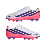 adidas F50 Hyperfast Club Firm Ground / Multi Ground Youth Soccer Cleats - White/Purple