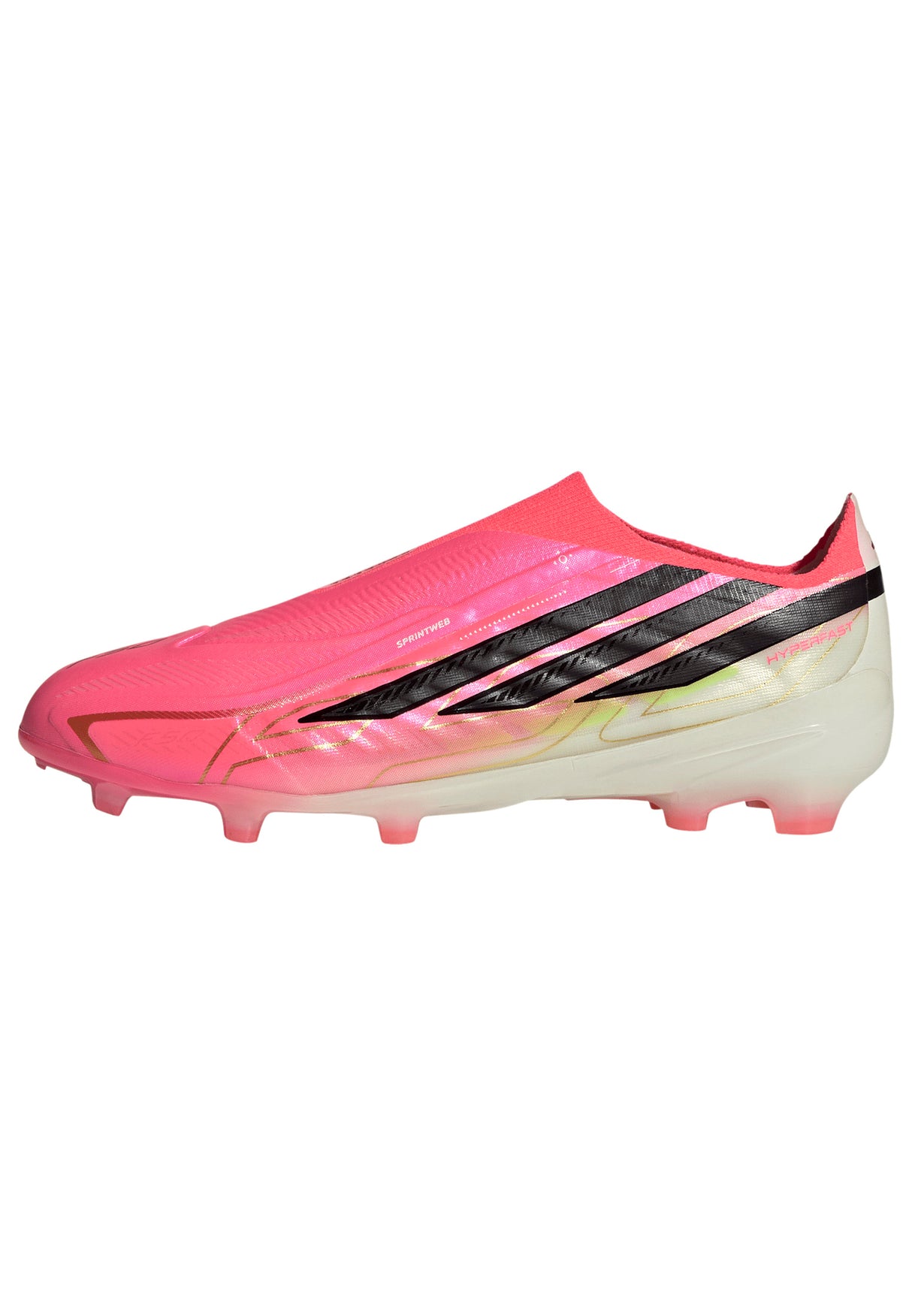 adidas F50 Hyperfast Elite Laceless Firm Ground Youth Soccer Cleats - Turquesa/Black/Gold