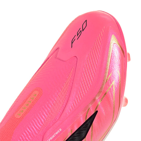 adidas F50 Hyperfast Elite Laceless Firm Ground Youth Soccer Cleats - Turquesa/Black/Gold
