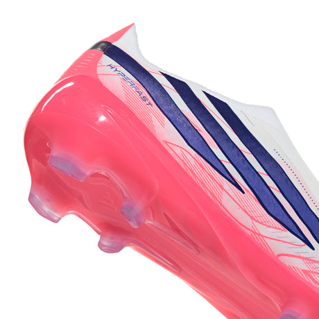 adidas F50 Hyperfast Elite Laceless Firm Ground Youth Soccer Cleats - White/Purple