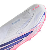 adidas F50 Hyperfast Elite Laceless Firm Ground Youth Soccer Cleats - White/Purple