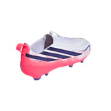 adidas F50 Hyperfast League Laceless Firm Ground Youth Soccer Cleats - White/Purple