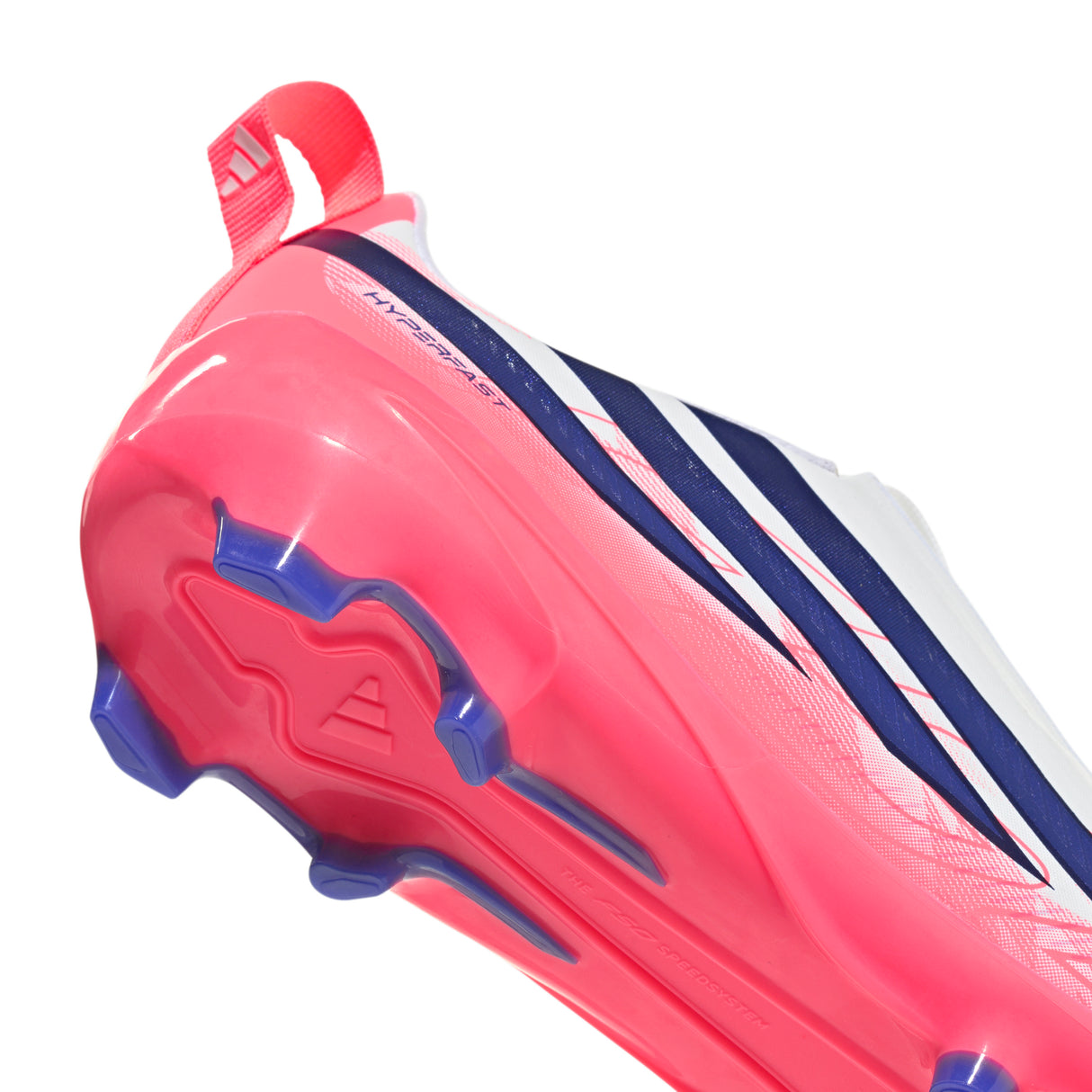 adidas F50 Hyperfast League Laceless Firm Ground Youth Soccer Cleats - White/Purple