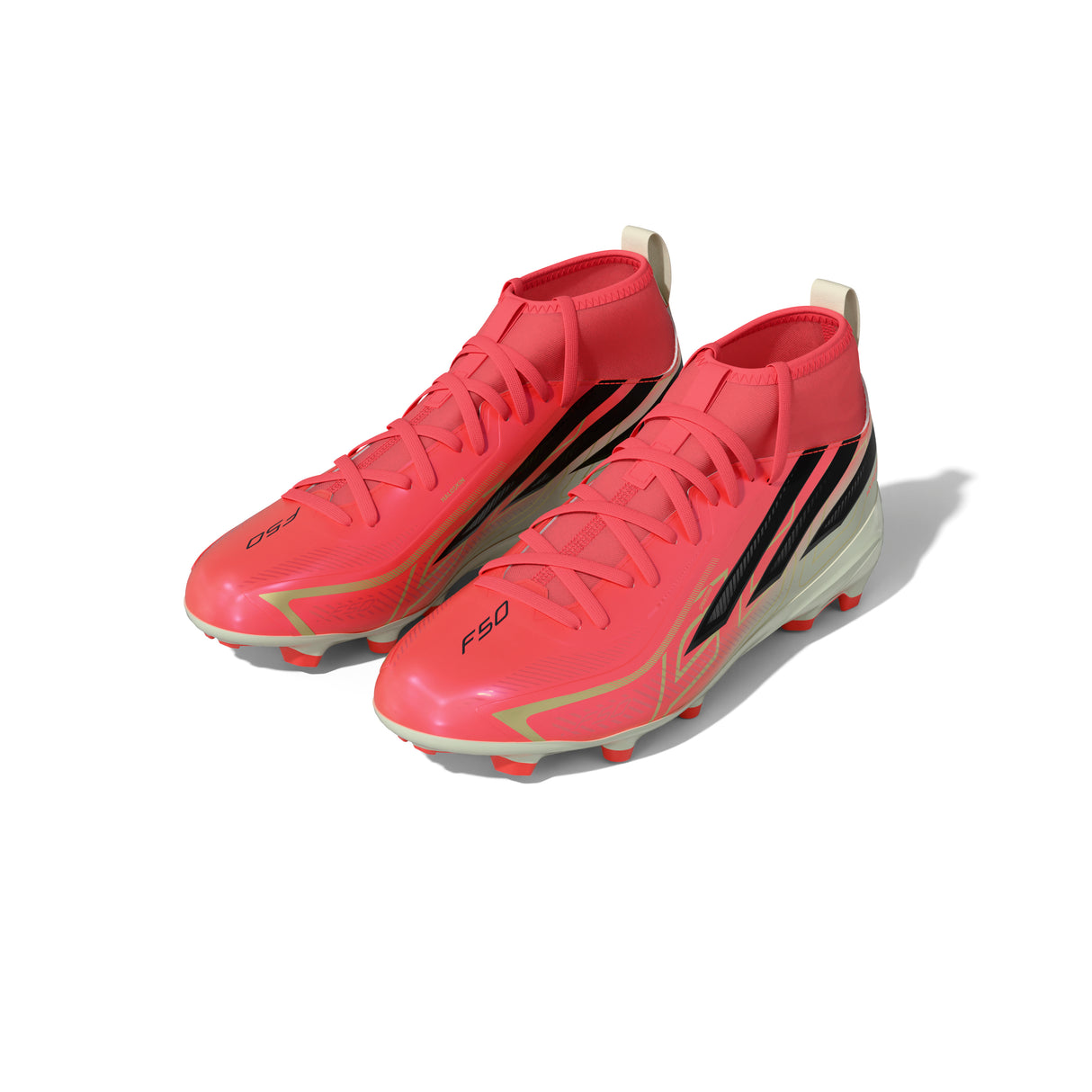 adidas F50 Hyperfast League Mid Firm Ground Youth Soccer Cleats -Turquesa/Black/Gold