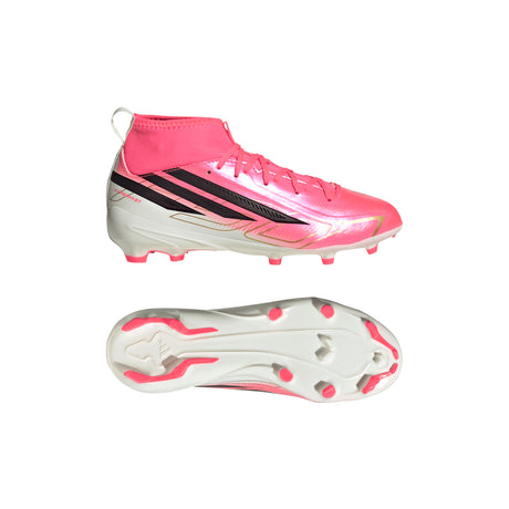 adidas F50 Hyperfast League Mid Firm Ground Youth Soccer Cleats -Turquesa/Black/Gold