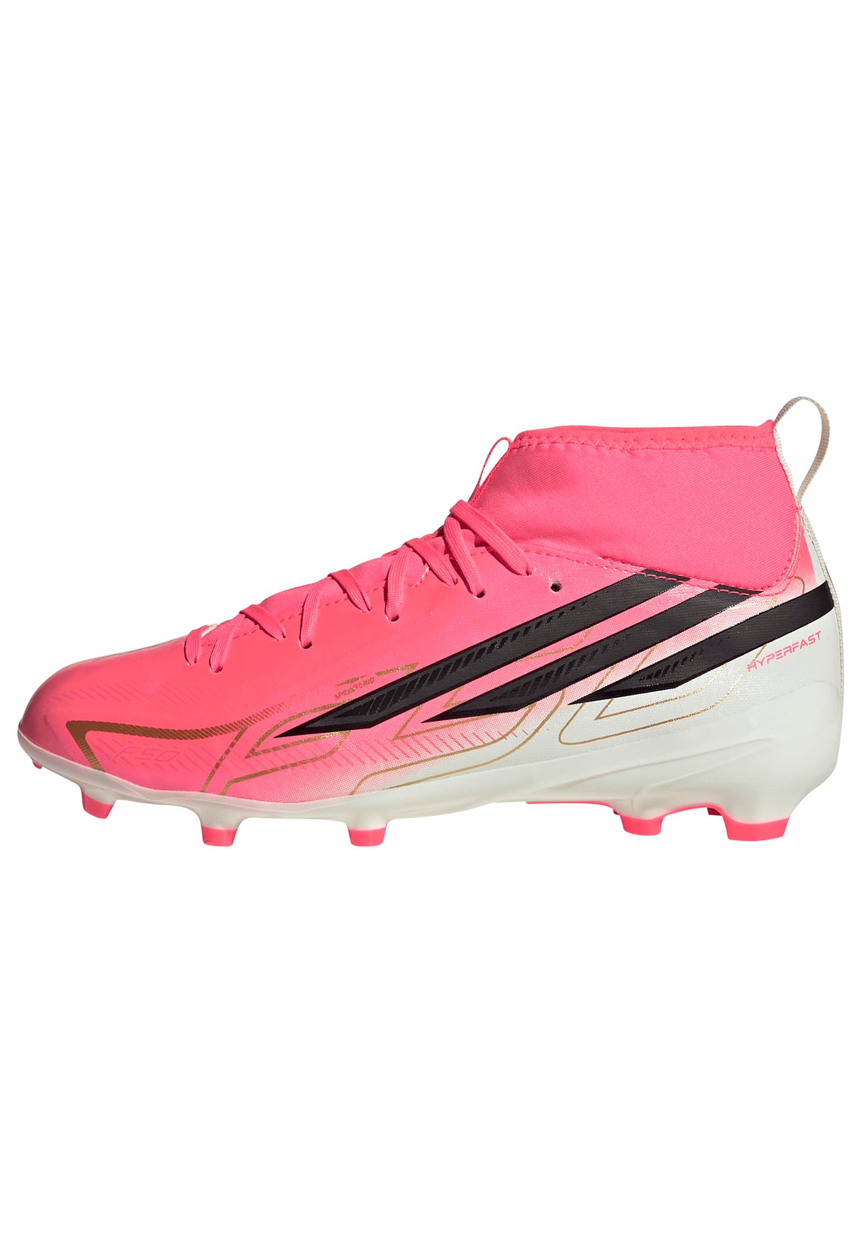 adidas F50 Hyperfast League Mid Firm Ground Youth Soccer Cleats -Turquesa/Black/Gold