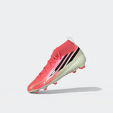 adidas F50 Hyperfast League Mid Firm Ground Youth Soccer Cleats -Turquesa/Black/Gold