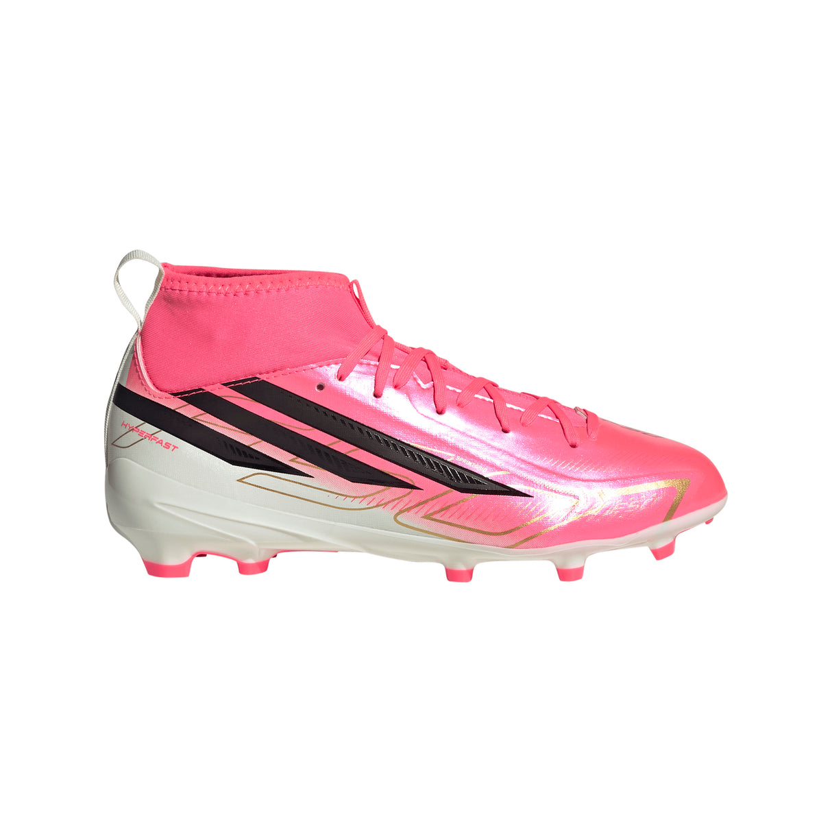 adidas F50 Hyperfast League Mid Firm Ground Youth Soccer Cleats -Turquesa/Black/Gold