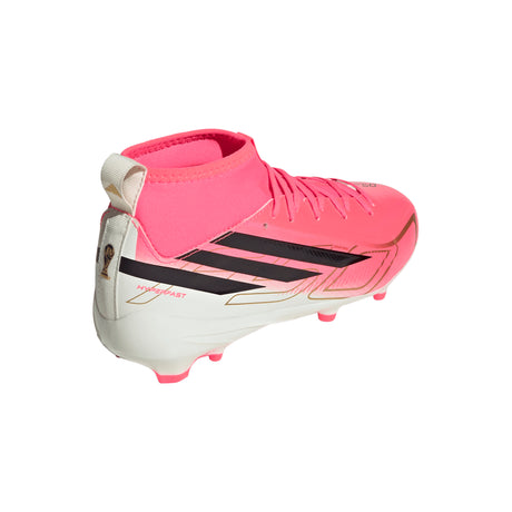 adidas F50 Hyperfast League Mid Firm Ground Youth Soccer Cleats -Turquesa/Black/Gold