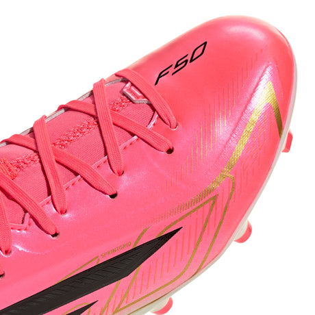 adidas F50 Hyperfast League Mid Firm Ground Youth Soccer Cleats -Turquesa/Black/Gold