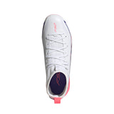 adidas F50 Hyperfast League Mid Firm Ground Youth Soccer Cleats - White/Purple