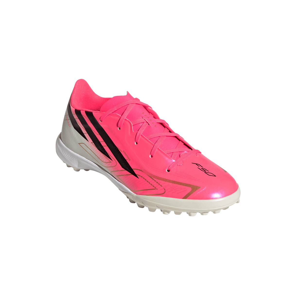 adidas F50 Hyperfast League Turf Youth Soccer Cleats - Turquesa/Black/Gold