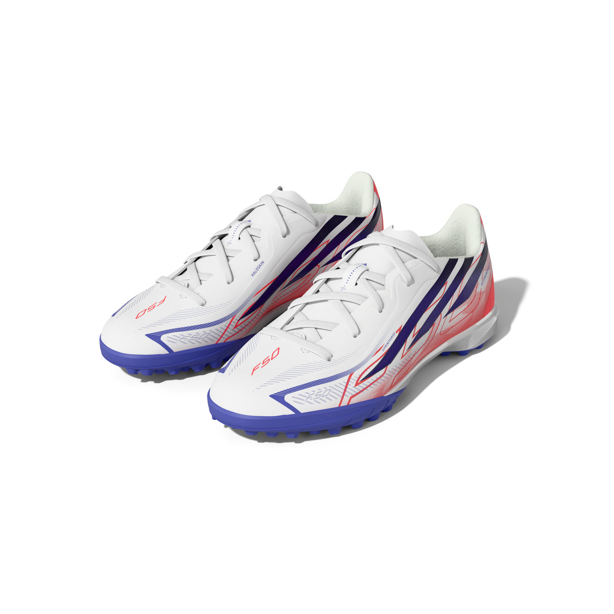adidas F50 Hyperfast League Turf Youth Soccer Cleats - White/Purple