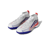 adidas F50 Hyperfast League Mid Turf Youth Soccer Cleats - White/Purple
