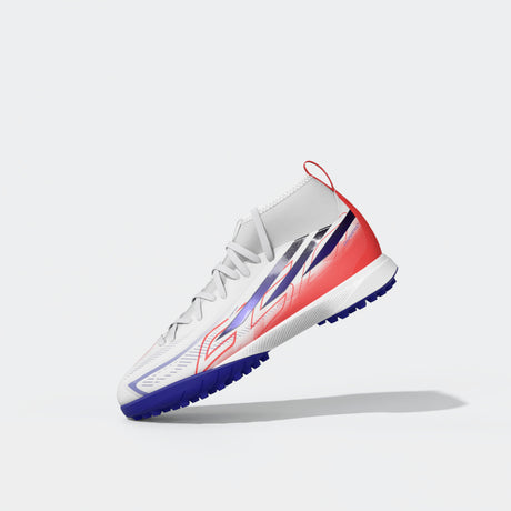 adidas F50 Hyperfast League Mid Turf Youth Soccer Cleats - White/Purple
