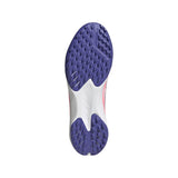 adidas F50 Hyperfast League Mid Turf Youth Soccer Cleats - White/Purple