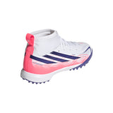 adidas F50 Hyperfast League Mid Turf Youth Soccer Cleats - White/Purple
