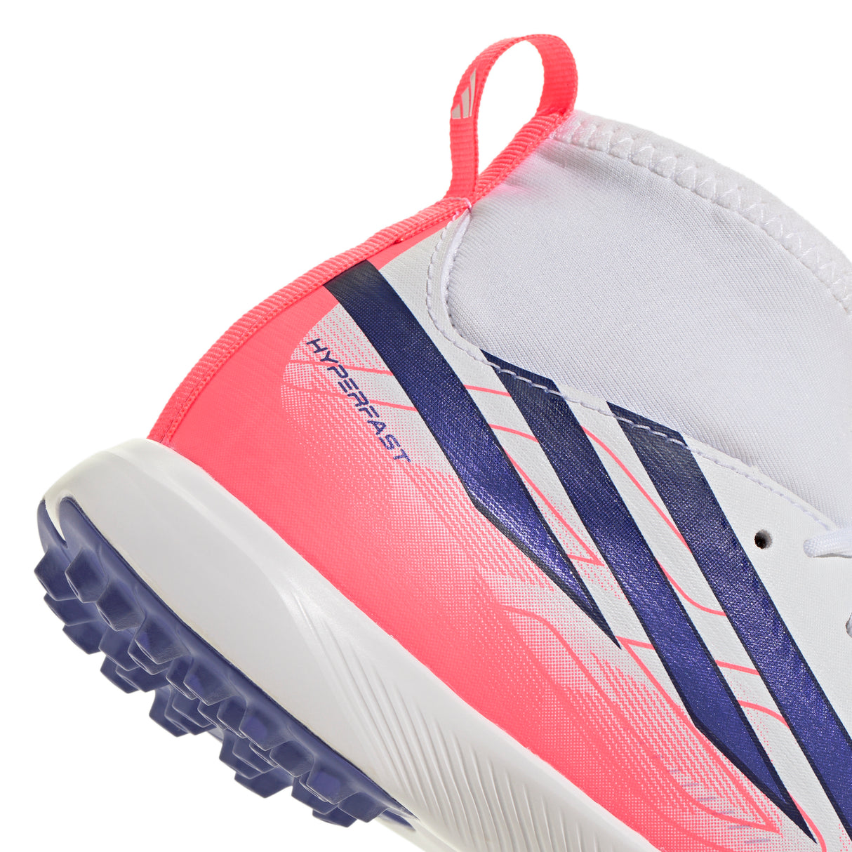 adidas F50 Hyperfast League Mid Turf Youth Soccer Cleats - White/Purple