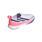 adidas F50 Hyperfast League Laceless Turf Youth Soccer Cleats - White/Purple