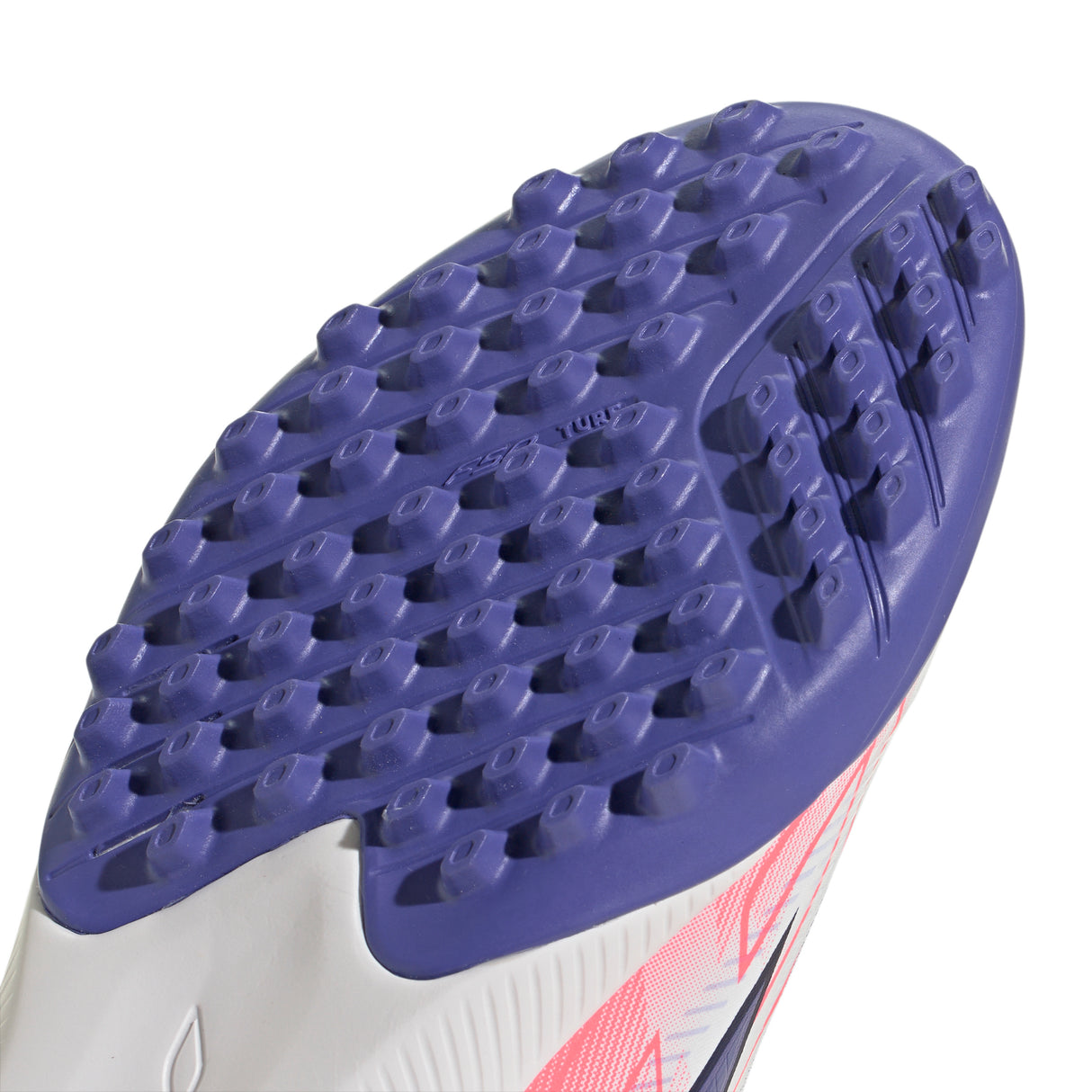 adidas F50 Hyperfast League Laceless Turf Youth Soccer Cleats - White/Purple