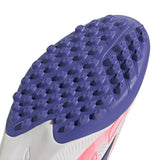adidas F50 Hyperfast League Laceless Turf Youth Soccer Cleats - White/Purple