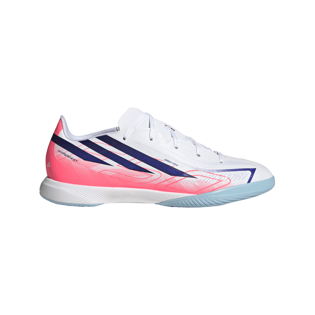 adidas F50 Hyperfast League Indoor Youth Soccer Shoes - White/Purple