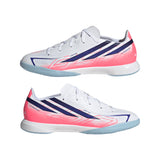 adidas F50 Hyperfast League Indoor Youth Soccer Shoes - White/Purple