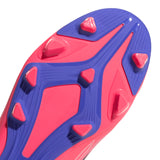 adidas F50 Hyperfast Club Velcro Firm Ground/Multi Ground Youth Soccer Cleats - White/Purple